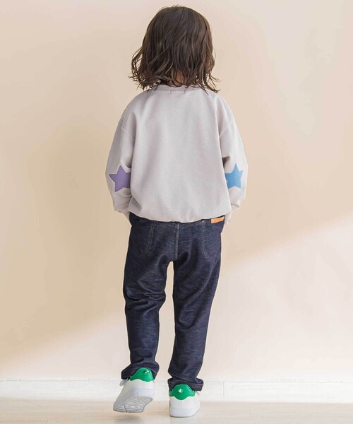 Noeil aime BeBe（ノイユエイムベベ）の「【お揃い】デニムニットクライミングロングパンツ（その他パンツ・キッズ・ブルー/ネイビー・100cm/120cm/110cm/130cm/90cm）」の15枚目の写真