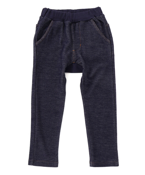 Noeil aime BeBe（ノイユエイムベベ）の「【お揃い】デニムニットクライミングロングパンツ（その他パンツ・キッズ・ブルー/ネイビー・100cm/120cm/110cm/130cm/90cm）」の3枚目の写真