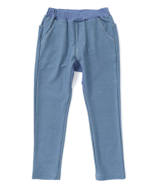 Noeil aime BeBe（ノイユエイムベベ）の「【お揃い】デニムニットクライミングロングパンツ（その他パンツ・キッズ・ブルー/ネイビー・100cm/120cm/110cm/130cm/90cm）」の5枚目の写真