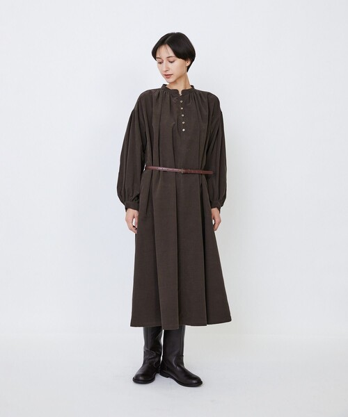 LOISIR（ロワズィール）の「【MTサイズ有り】コットン細コールスモックワンピース（ワンピース・レディース・ブラウン/グリーン/キナリ・M/MT）」の18枚目の写真