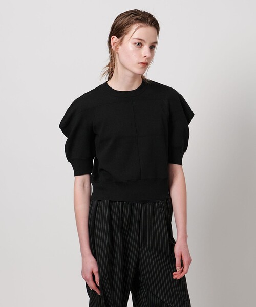 ASTRAET（アストラット）の「＜ASTRAET＞16G ボリュームショルダー クルーネックニット（ニット/セーター・レディース・グレー系/ブラック・FREE）」の2枚目の写真