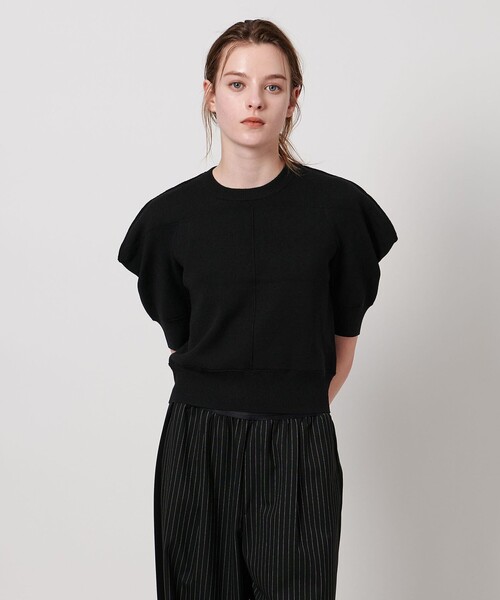 ASTRAET（アストラット）の「＜ASTRAET＞16G ボリュームショルダー クルーネックニット（ニット/セーター・レディース・グレー系/ブラック・FREE）」の3枚目の写真