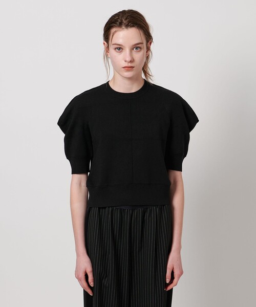 ASTRAET（アストラット）の「＜ASTRAET＞16G ボリュームショルダー クルーネックニット（ニット/セーター・レディース・グレー系/ブラック・FREE）」の9枚目の写真