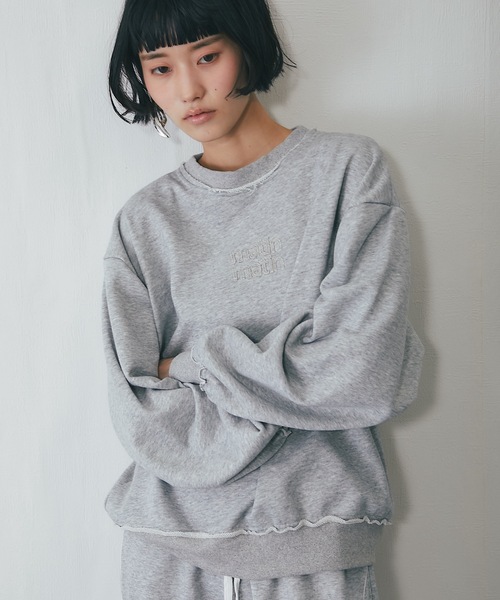 セール】セットアップ可裏毛ロゴワッペンプルオーバー（スウェット