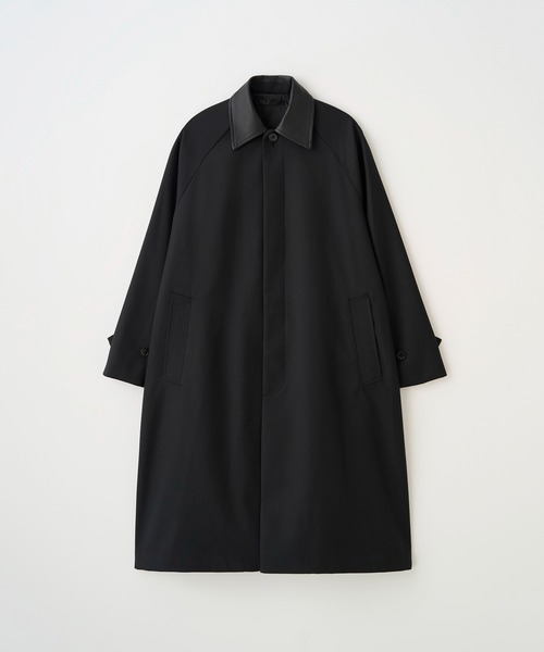 Juha（ユハ）の「LEATHER - COLLAR BALMACAAN COAT（ステンカラーコート・メンズ・ブラック/ベージュ・3/4）」の15枚目の写真