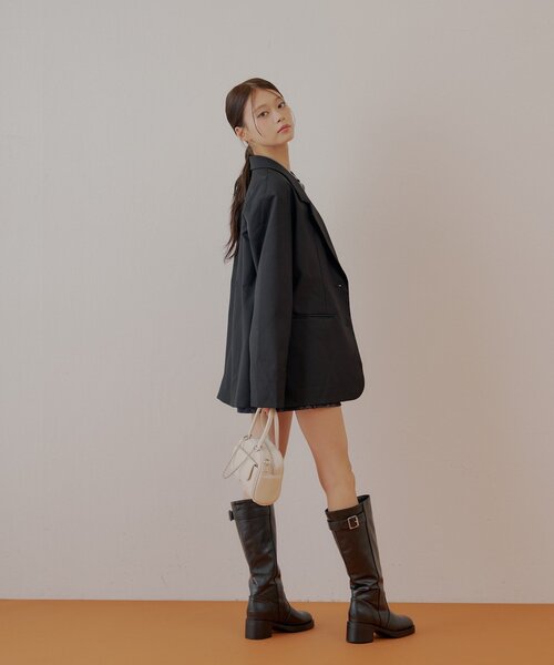Chico（チコ）の「ビッグショルダールーズシングルジャケット（テーラードジャケット・レディース・グレー系その他2/ブラック/グレー・FREE）」の11枚目の写真