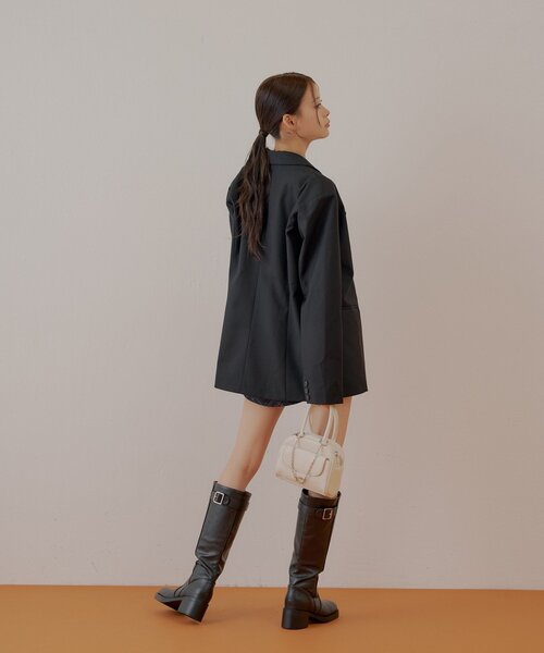 Chico（チコ）の「ビッグショルダールーズシングルジャケット（テーラードジャケット・レディース・グレー系その他2/ブラック/グレー・FREE）」の15枚目の写真