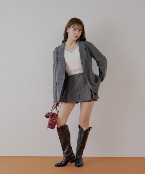 【新品タグ付】CHIC and THINGS ルーズシルエットシングルジャケット 新品タグ付】CHIC and THINGS ルーズシルエットシングル
