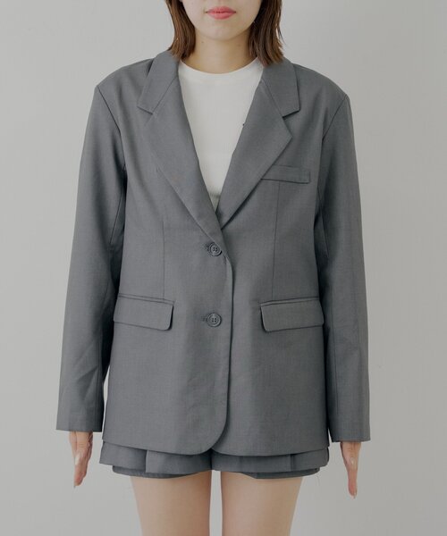 セール】ビッグショルダールーズシングルジャケット（テーラード