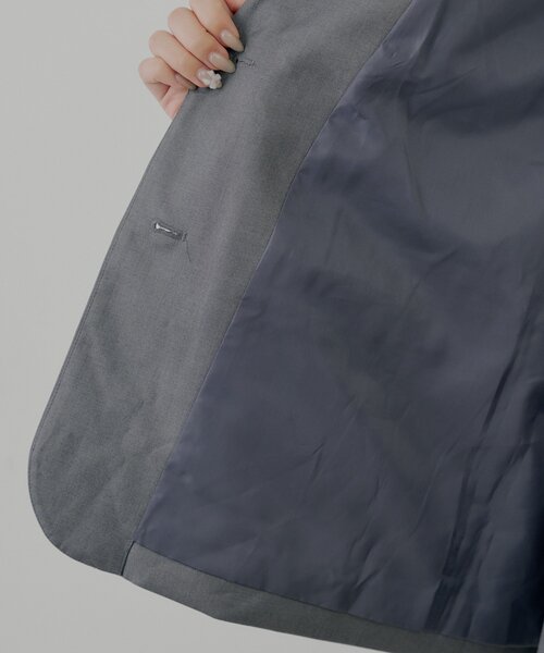 Chico（チコ）の「ビッグショルダールーズシングルジャケット（テーラードジャケット・レディース・グレー系その他2/ブラック/グレー・FREE）」の8枚目の写真