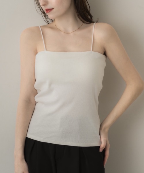 muku(ムク)の「SPAGHETTI CAMISOLE/in bra(キャミソール・レディース・ホワイト/ブラウン/ブラック・FREE)」の1枚目の写真