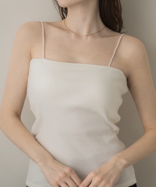 muku(ムク)の「SPAGHETTI CAMISOLE/in bra(キャミソール・レディース・ホワイト/ブラウン/ブラック・FREE)」の5枚目の写真