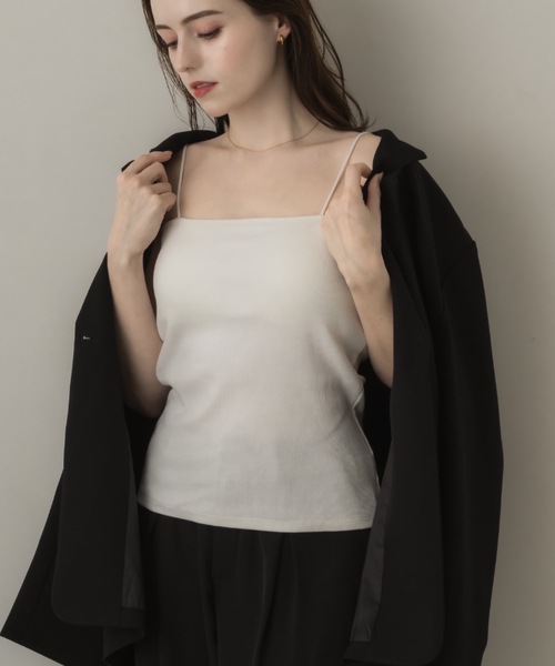 muku(ムク)の「SPAGHETTI CAMISOLE/in bra(キャミソール・レディース・ホワイト/ブラウン/ブラック・FREE)」の9枚目の写真