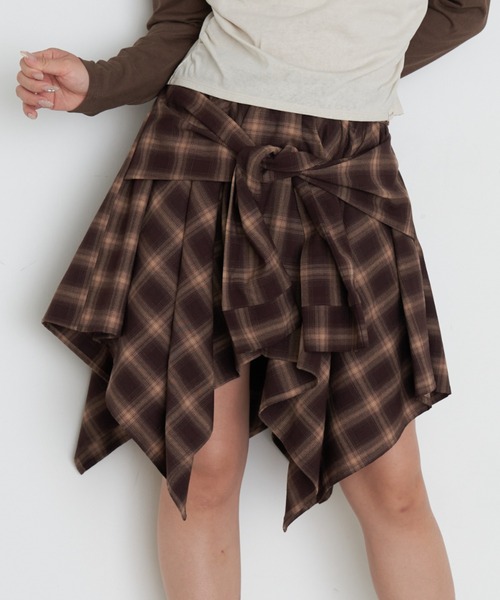 RAY CASSIN（レイカズン）の「デザインウエスト巻きスカート（スカート・レディース・ブルー系その他2/ブラック系その他2/ブラウン系その他2・FREE）」の3枚目の写真