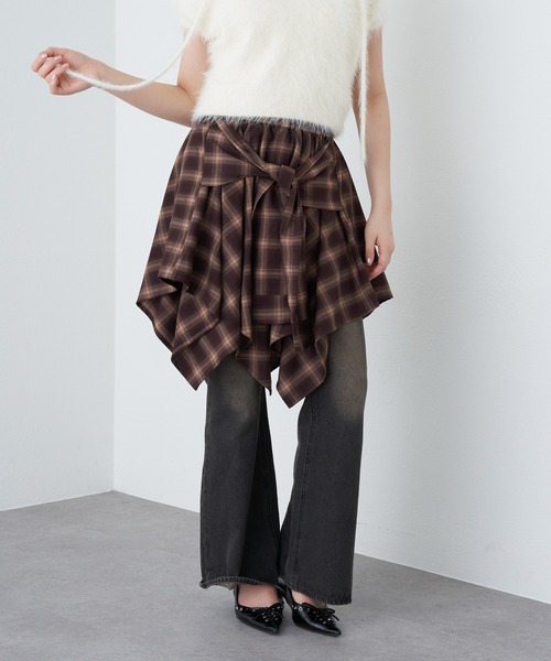 RAY CASSIN（レイカズン）の「デザインウエスト巻きスカート（スカート・レディース・ブルー系その他2/ブラック系その他2/ブラウン系その他2・FREE）」の20枚目の写真