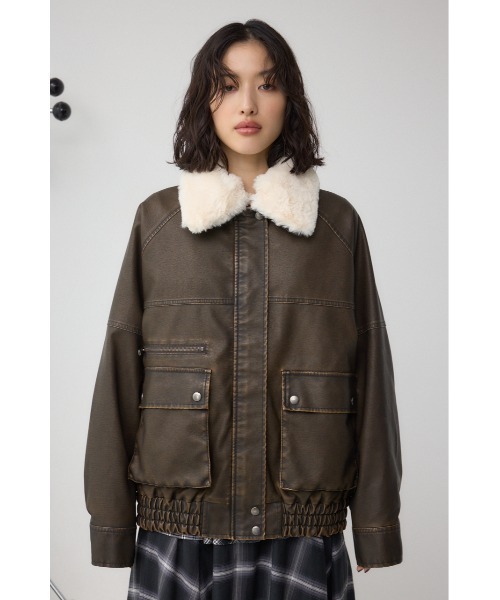 完売商品⭐︎AZUL by moussy ビンテージフェイクレザーシングルブルゾン AZUL by moussy（アズールバイマウジー）の「ビンテージフェイクレザー