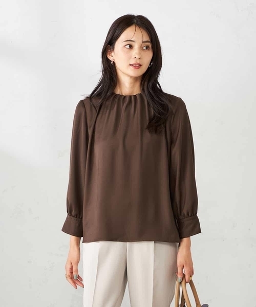 a.v.v（アーヴェヴェ）の「【マシンウォッシャブル】タックネックブラウス（シャツ/ブラウス・レディース・ホワイト/ブラウン/ベージュ・38/36/40）」の20枚目の写真
