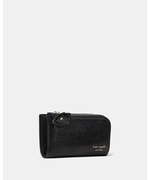 kate spade new york(ケイトスペード ニューヨーク)の「デヴィン グレイズド レザー スモール スリム バイフォールド ウォレット ウィズ ノベル ジップ プル(財布・レディース・ブラック・ONESIZE)」の2枚目の写真