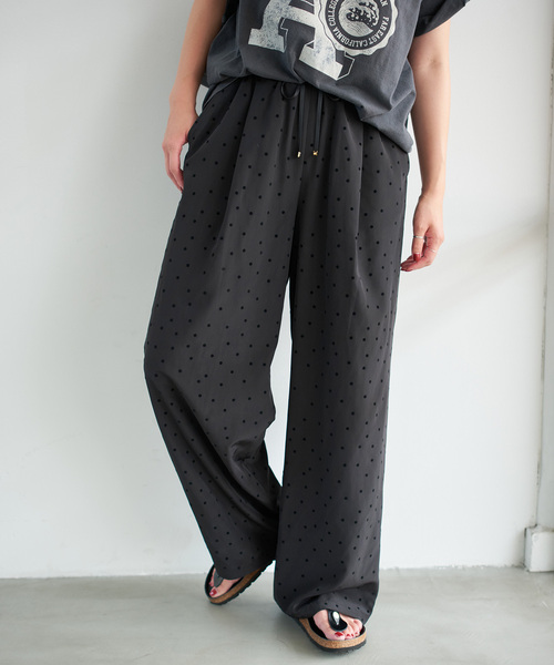 DONページ INTERPLANET｜Pツイルフロッキードットパンツ | Rakuten Fashion
