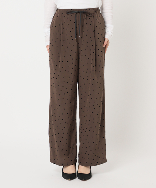 新品　未使用　美品　ドットプリントイージーストレートパンツ spick&span WEB限定》ドットプリントイージーストレートパンツ（スラックス