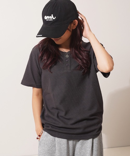 STAY GOLD（ステイゴールド）の「【STAYGOLD】 サーマル ヘンリーネック 半袖 Tシャツ / Thermal henley neck short sleeve T-shirt（Tシャツ/カットソー・メンズ・ネイビー/チャコールグレー/アイボリー・L/S/M）」の5枚目の写真