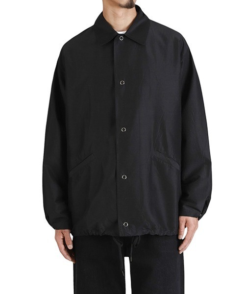 marka（マーカ）の「marka / マーカ：COACH JACKET -WOOL SILK HIGH COUNT TYPEWRITER-：M25C08BL02C[COR]（ブルゾン・メンズ・ブラック系その他・2）」の9枚目の写真