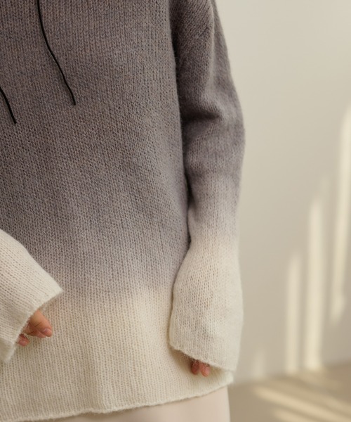 LAULEN(ローレン)の「wool blend gradation knit /クルーネックウールブレンドグラデーションニット(ニット/セーター・レディース・グレー/マスタード・FREE)」の15枚目の写真