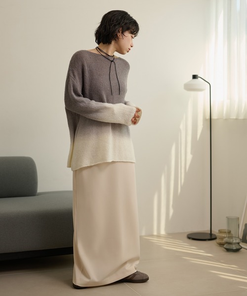 LAULEN(ローレン)の「wool blend gradation knit /クルーネックウールブレンドグラデーションニット(ニット/セーター・レディース・グレー/マスタード・FREE)」の16枚目の写真