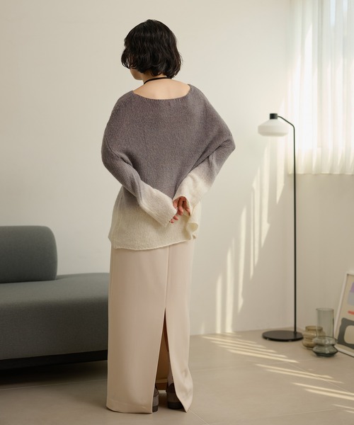 LAULEN(ローレン)の「wool blend gradation knit /クルーネックウールブレンドグラデーションニット(ニット/セーター・レディース・グレー/マスタード・FREE)」の18枚目の写真