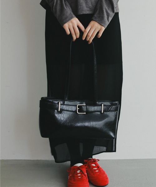 EFOLE(エフォル)の「Belted totebag/ベルトトートバッグ(トートバッグ・レディース・オフホワイト/ブラック・FREE)」の16枚目の写真
