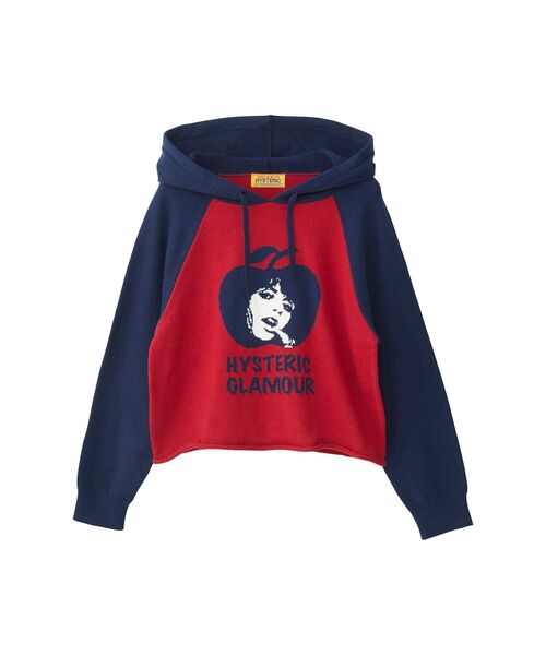 HYSTERIC GLAMOUR（ヒステリックグラマー）の「APPLE GIRL編込 パーカー（ニット/セーター・レディース・ブラック/レッド/イエロー・FREE）」の3枚目の写真