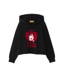 ヒステリックグラマー/ フード付きニットセーター 黒 HYSTERIC GLAMOUR｜ヒステリックグラマーのニット/セーター通販