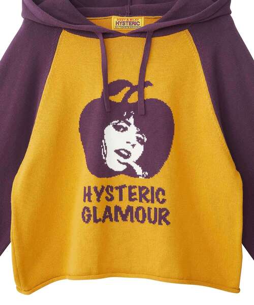 HYSTERIC GLAMOUR（ヒステリックグラマー）の「APPLE GIRL編込 パーカー（ニット/セーター・レディース・ブラック/レッド/イエロー・FREE）」の5枚目の写真