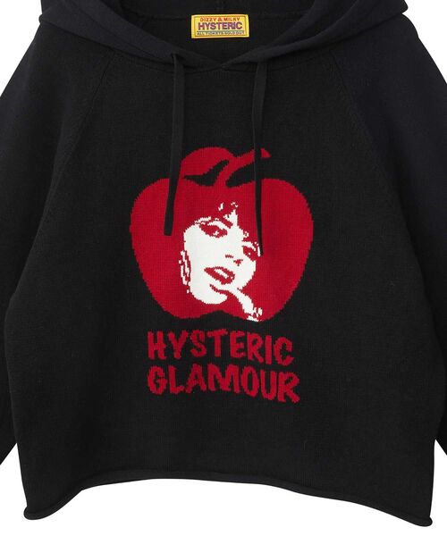 HYSTERIC GLAMOUR（ヒステリックグラマー）の「APPLE GIRL編込 パーカー（ニット/セーター・レディース・ブラック/レッド/イエロー・FREE）」の9枚目の写真