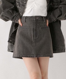 Denim 台形ミニスカート 594931
