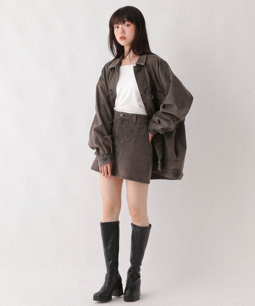 Heather（ヘザー）の「Denim 台形ミニスカート　594931（デニムスカート・レディース・ブラウン/ダークグレー/グレー系・S/M）」の11枚目の写真