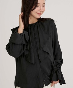 HAENGNAE/ヘンネ】OMOCHI BLOUSE/ショルダーギャザーブラウス（シャツ