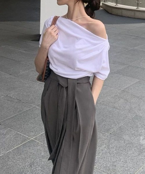 Teem Store（チームストア）の「ウエストリボンワイドスラックス（スラックス・レディース・ブラウン/ブラック/グレー・M/L）」の16枚目の写真