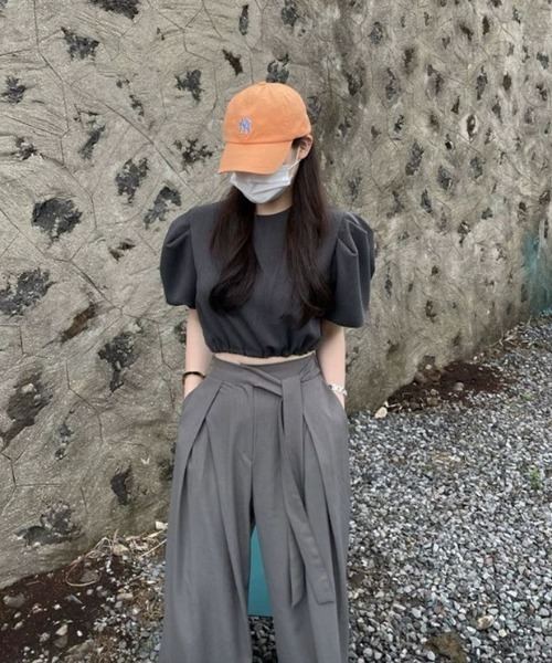 Teem Store（チームストア）の「ウエストリボンワイドスラックス（スラックス・レディース・ブラウン/ブラック/グレー・M/L）」の12枚目の写真