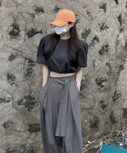 Teem Store（チームストア）の「ウエストリボンワイドスラックス（スラックス・レディース・ブラウン/ブラック/グレー・M/L）」の13枚目の写真