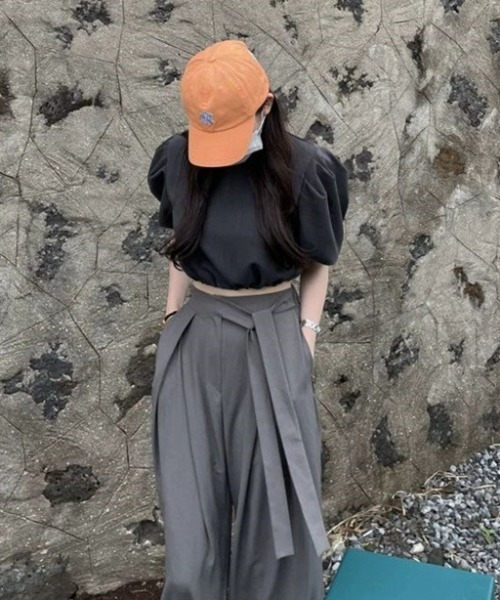 Teem Store（チームストア）の「ウエストリボンワイドスラックス（スラックス・レディース・ブラウン/ブラック/グレー・M/L）」の15枚目の写真