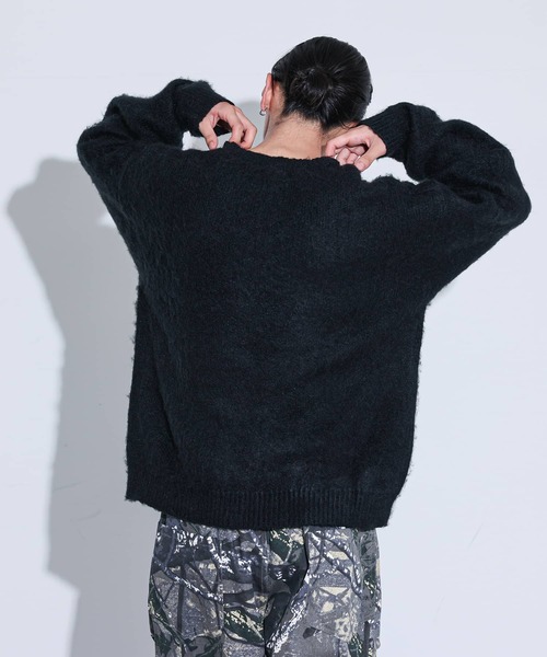 MDR（エムディアール）の「『モヘアタッチジャカードニット』（ニット/セーター・メンズ・グレー系その他2/ブラック/ボルドー/ブラック系2/グレー・L/M）」の6枚目の写真