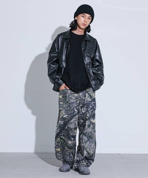 MDR（エムディアール）の「『モヘアタッチジャカードニット』（ニット/セーター・メンズ・グレー系その他2/ブラック/ボルドー/ブラック系2/グレー・L/M）」の7枚目の写真