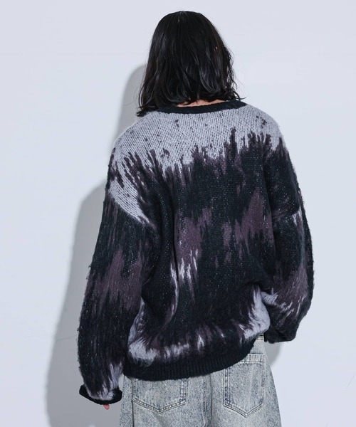 MDR（エムディアール）の「『モヘアタッチジャカードニット』（ニット/セーター・メンズ・グレー系その他2/ブラック/ボルドー/ブラック系2/グレー・L/M）」の9枚目の写真