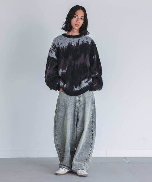 MDR（エムディアール）の「『モヘアタッチジャカードニット』（ニット/セーター・メンズ・グレー系その他2/ブラック/ボルドー/ブラック系2/グレー・L/M）」の16枚目の写真