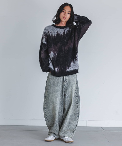 MDR（エムディアール）の「『モヘアタッチジャカードニット』（ニット/セーター・メンズ・グレー系その他2/ブラック/ボルドー/ブラック系2/グレー・L/M）」の18枚目の写真