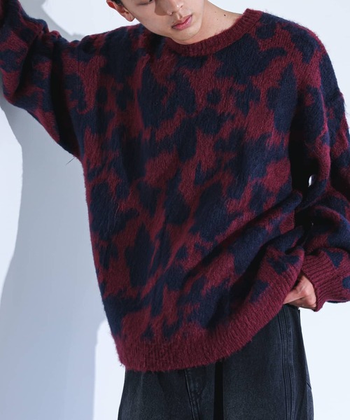 MDR（エムディアール）の「『モヘアタッチジャカードニット』（ニット/セーター・メンズ・グレー系その他2/ブラック/ボルドー/ブラック系2/グレー・L/M）」の22枚目の写真