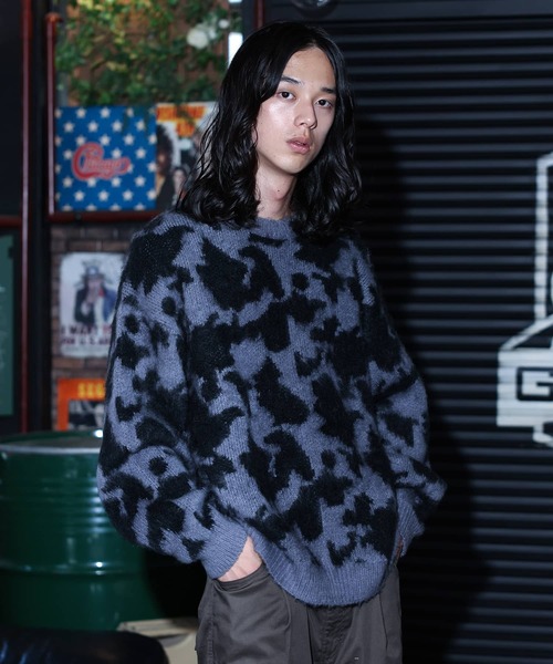 MDR（エムディアール）の「『モヘアタッチジャカードニット』（ニット/セーター・メンズ・グレー系その他2/ブラック/ボルドー/ブラック系2/グレー・L/M）」の19枚目の写真