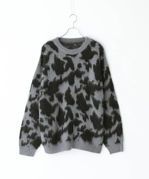 MDR（エムディアール）の「『モヘアタッチジャカードニット』（ニット/セーター・メンズ・グレー系その他2/ブラック/ボルドー/ブラック系2/グレー・L/M）」の14枚目の写真