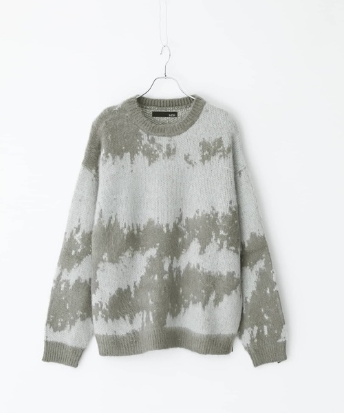 MDR（エムディアール）の「『モヘアタッチジャカードニット』（ニット/セーター・メンズ・グレー系その他2/ブラック/ボルドー/ブラック系2/グレー・L/M）」の11枚目の写真